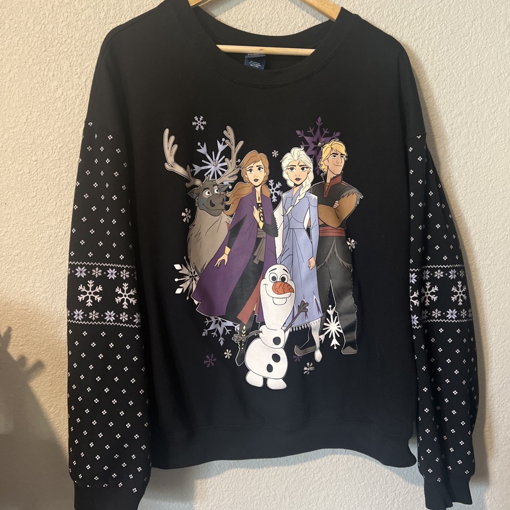 Disney's FROZEN Light Up BLACK Christmas Pullover Sweater SIZE 3X(21)